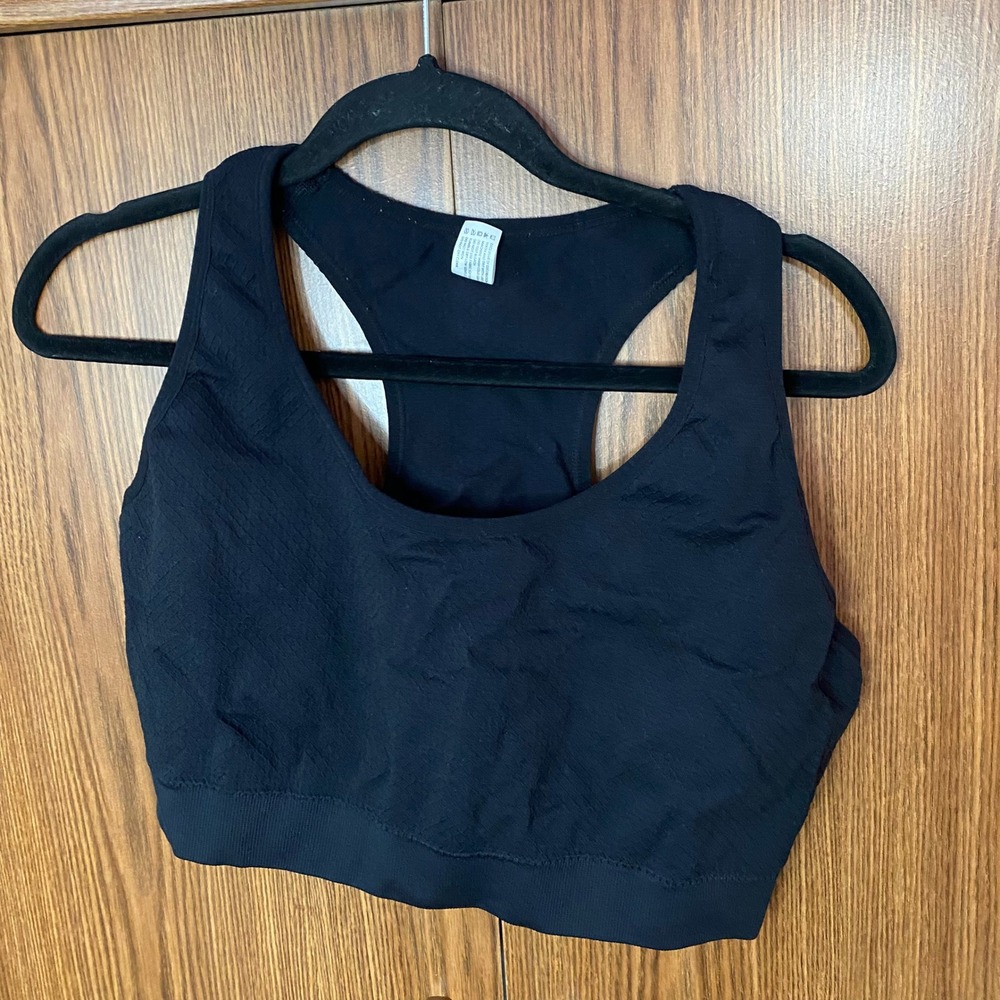 90 Degree by Reflex Sports Bra Womens 2X Black Racerback Compression